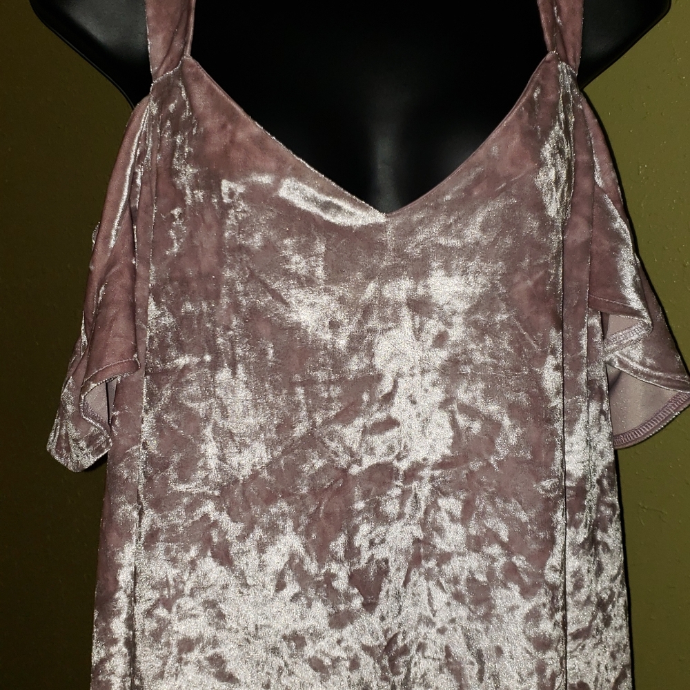 Velvety Cold Shoulder top